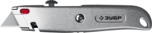 Металлический универсальный нож с автостопом ЗУБР М-24, трап. лезвия А24 / 09228